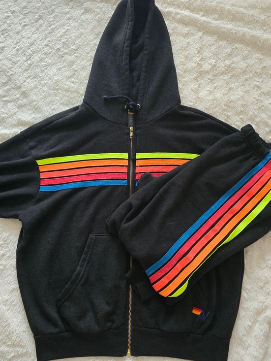 Aviator Nation Tops - Aviator Nation Black and Neon 5 Stripes Set